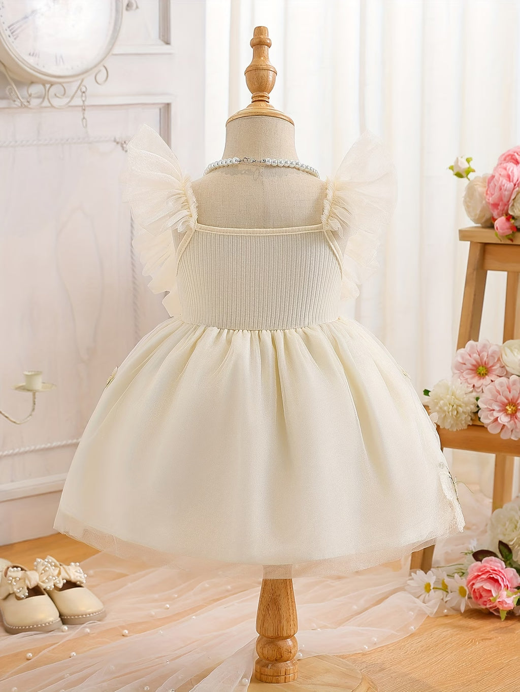 Robe "Éclat Papillon" en Crème Enchanté | Princess dz