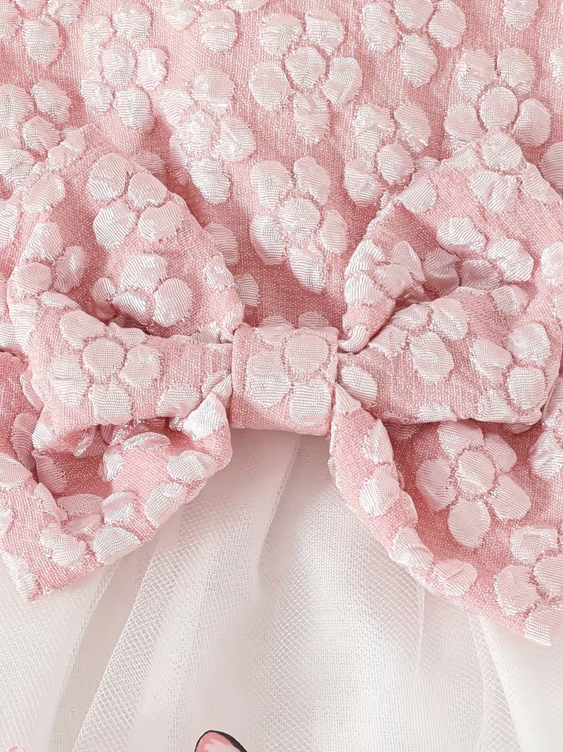 Robe Princesse "Papillons Enchantés" – Ensemble 3 Pièces (Rose & Blanc)| Princess dz