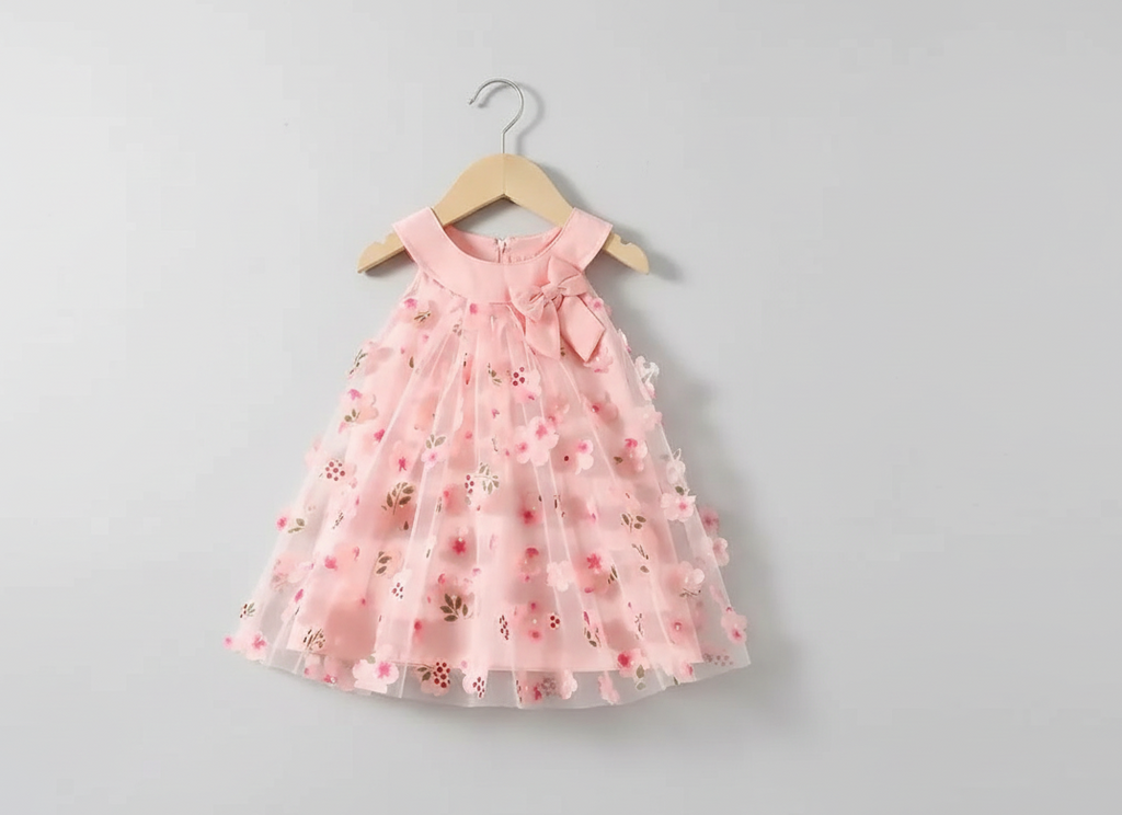 Ravissante robe de cérémonie rose pastel pour nouveau-nés (0-3mois) | Princess Dz