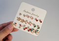 9 PairesCoffret de Boucles d'Oreilles "Jardin Fantaisie"
