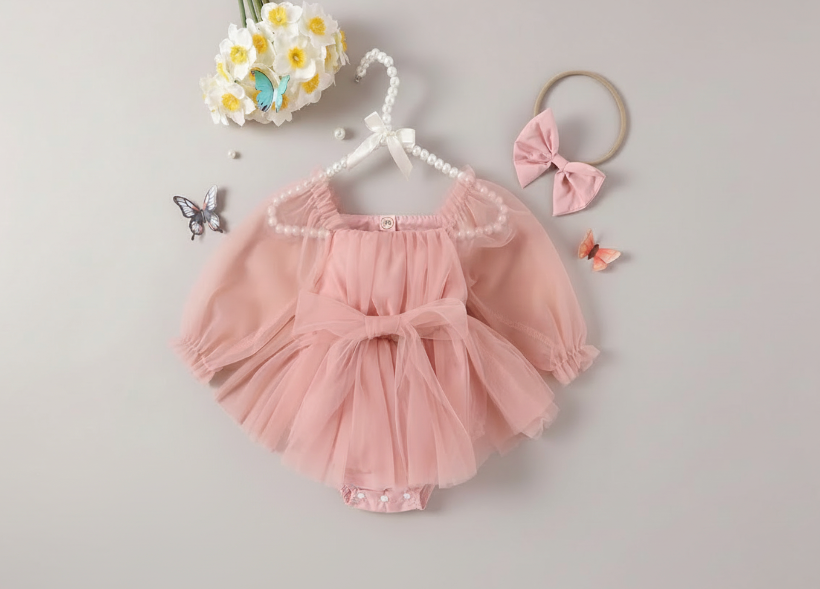Le Romper féerique en tulle poudré  | Princess dz
