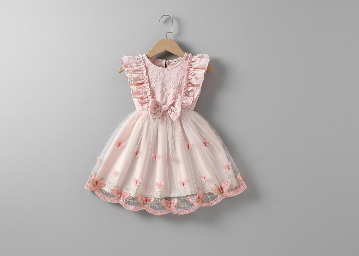 Robe "Princesse des Papillons" : Un enchantement rose pour vos grandes occasions| Princess dz