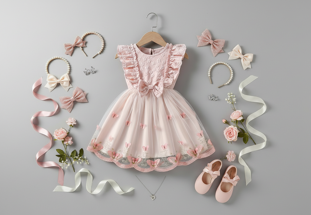 Robe "Princesse des Papillons" : Un enchantement rose pour vos grandes occasions| Princess dz