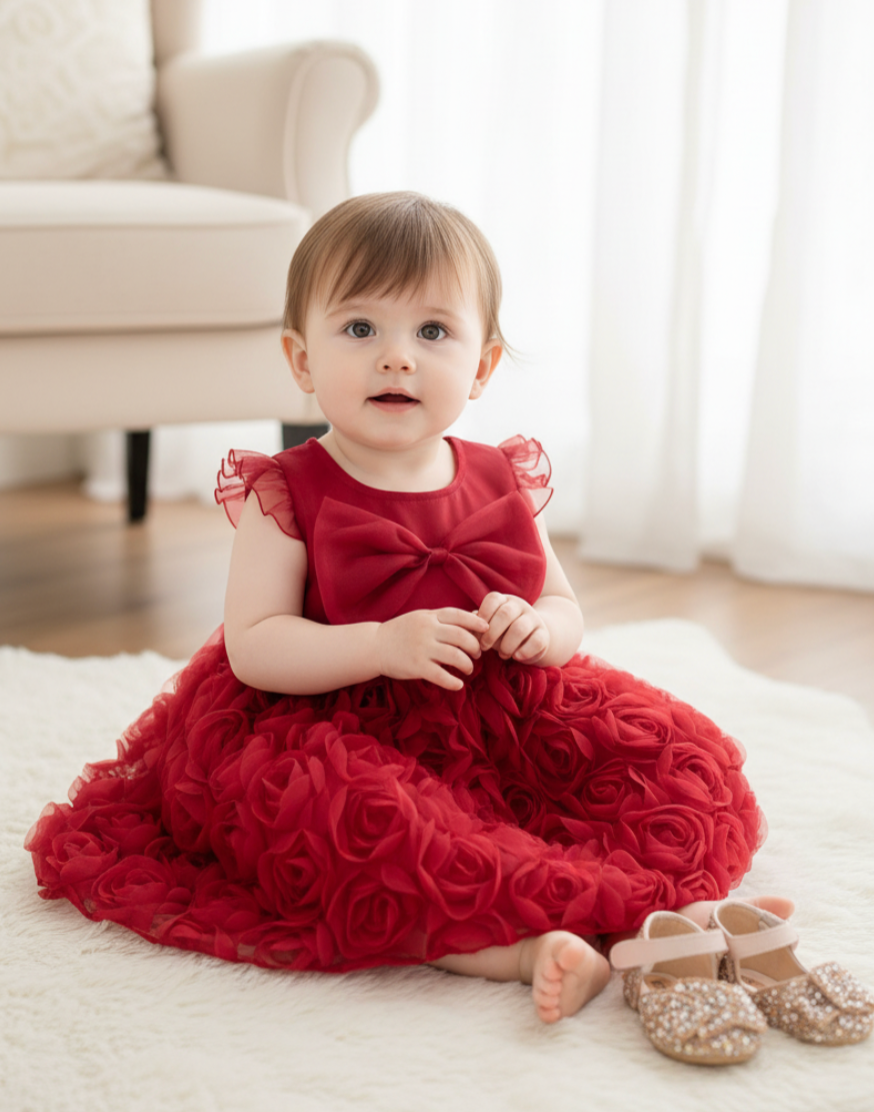 Robe de Cérémonie "Roseraie Royale" – Rouge Passion  | Princess dz