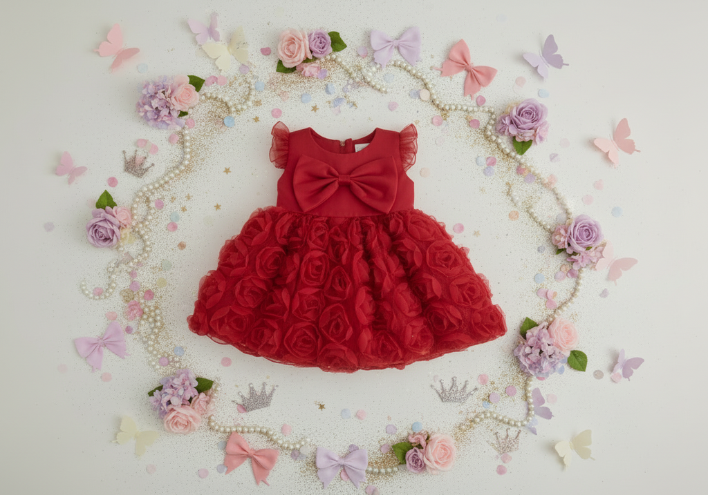Robe de Cérémonie "Roseraie Royale" – Rouge Passion  | Princess dz