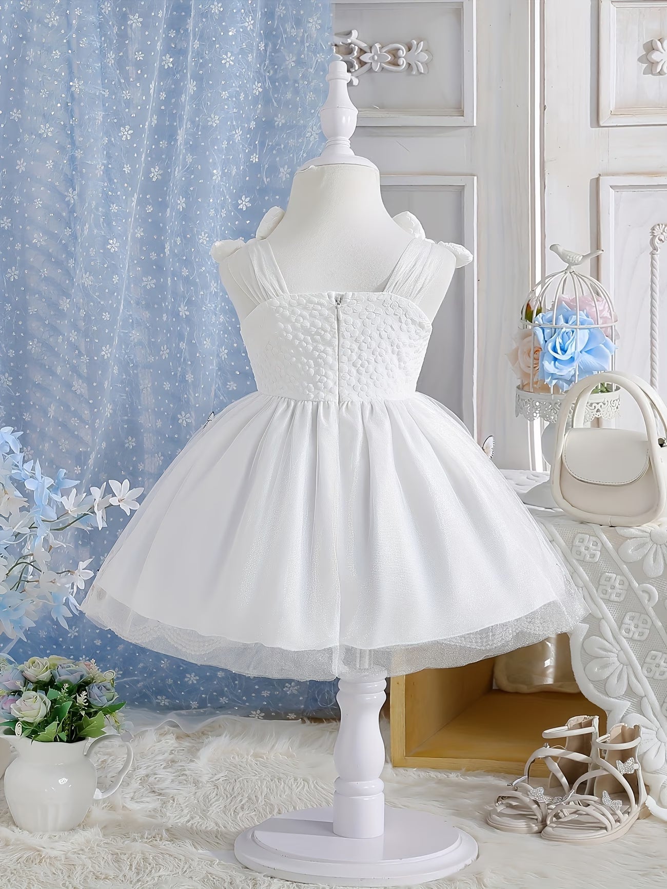Robe "Perle de Papillon" Blanche  | Princess dz